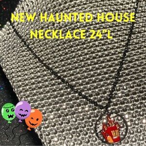 Spooky Haunted House Necklace Black Gothic Jewelry for Women Weird Creepy egirl